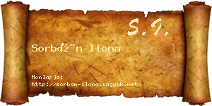 Sorbán Ilona névjegykártya